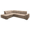 ECKSOFA  in Mikrofaser Beige  260/312 cm  - Chromfarben/Beige, Design, Textil/Metall (260/312cm) - Beldomo Style