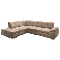 ECKSOFA  in Mikrofaser Beige  260/312 cm  - Chromfarben/Beige, Design, Textil/Metall (260/312cm) - Beldomo Style