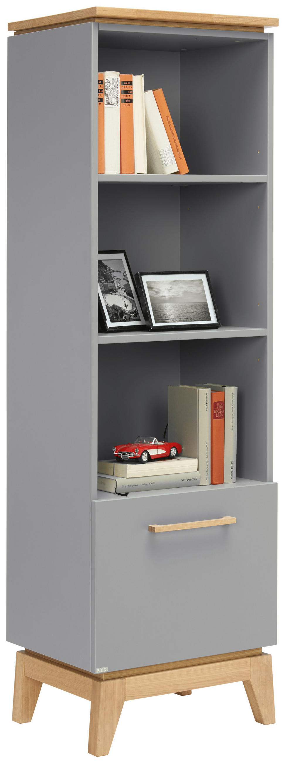REGAL  48,2/161,3/39,6 cm Eichefarben, Schieferfarben  - Schieferfarben/Eichefarben, MODERN, Holz/Holzwerkstoff (48,2/161,3/39,6cm) - Paidi