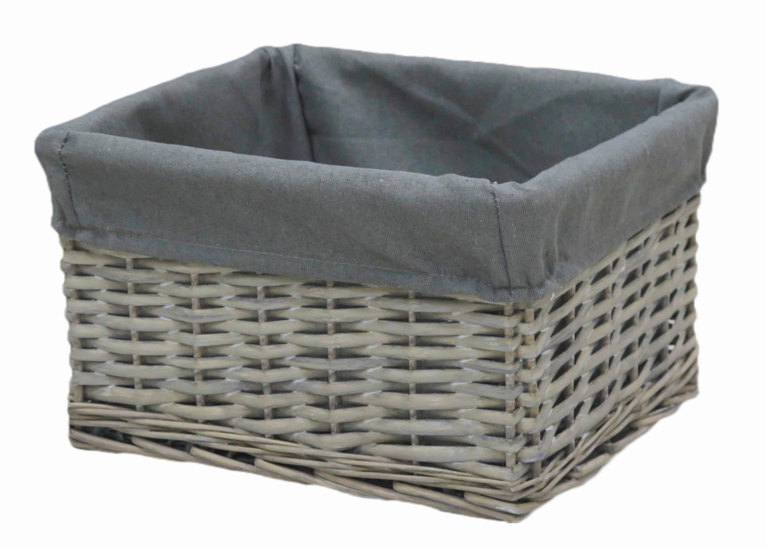 REGALKORB 31/27/18 cm   - Grau, Basics, Holz/Textil (31/27/18cm) - Ambia Home