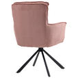 ARMLEHNSTUHL  Stoffauswahl, Sitzfläche 180° drehbar Cord  - Schwarz/Rosa, Design, Textil/Metall (62/95/67cm) - Novel