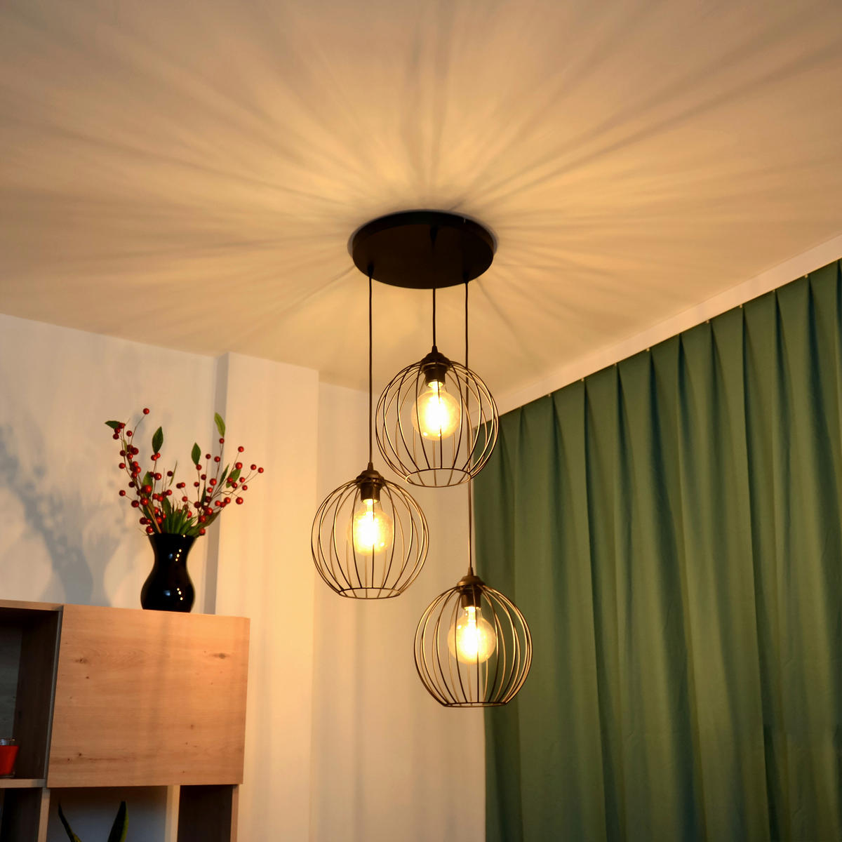 HÄNGELEUCHTE 52/52/95 cm  - Schwarz, Trend, Metall (52/52/95cm)