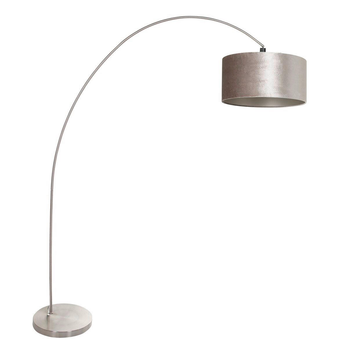 STEHLEUCHTE 40/185/172 cm  - Taupe/Silberfarben, Trend, Glas/Metall (40/185/172cm)