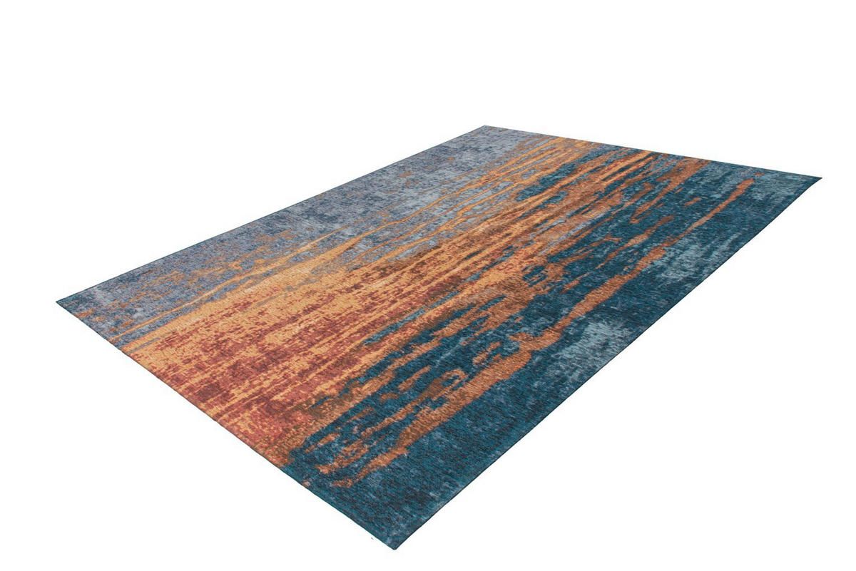LÄUFER 75/150 cm Blaze 325 Beige / Blau  - Blau/Beige, KONVENTIONELL, Textil (75/150cm)