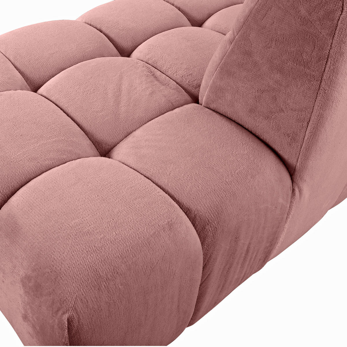 HÖRNSOFFA i plysch rosa  - svart/rosa, Klassisk, textil/plast (155/282cm) - MID.YOU
