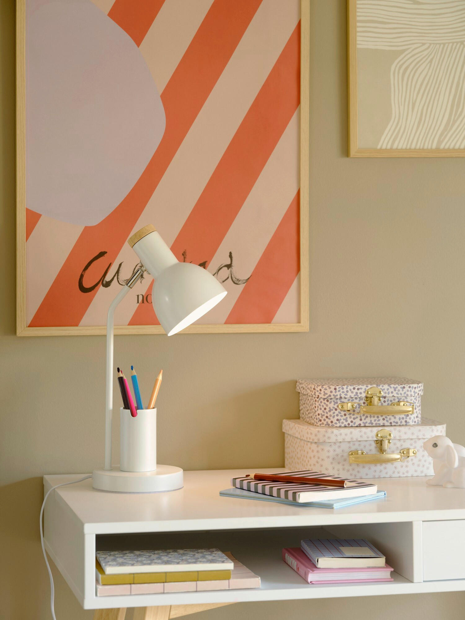 TISCHLEUCHTE 22/43,5 cm   - Weiß, KONVENTIONELL, Metall (22/43,5cm) - Nordlux