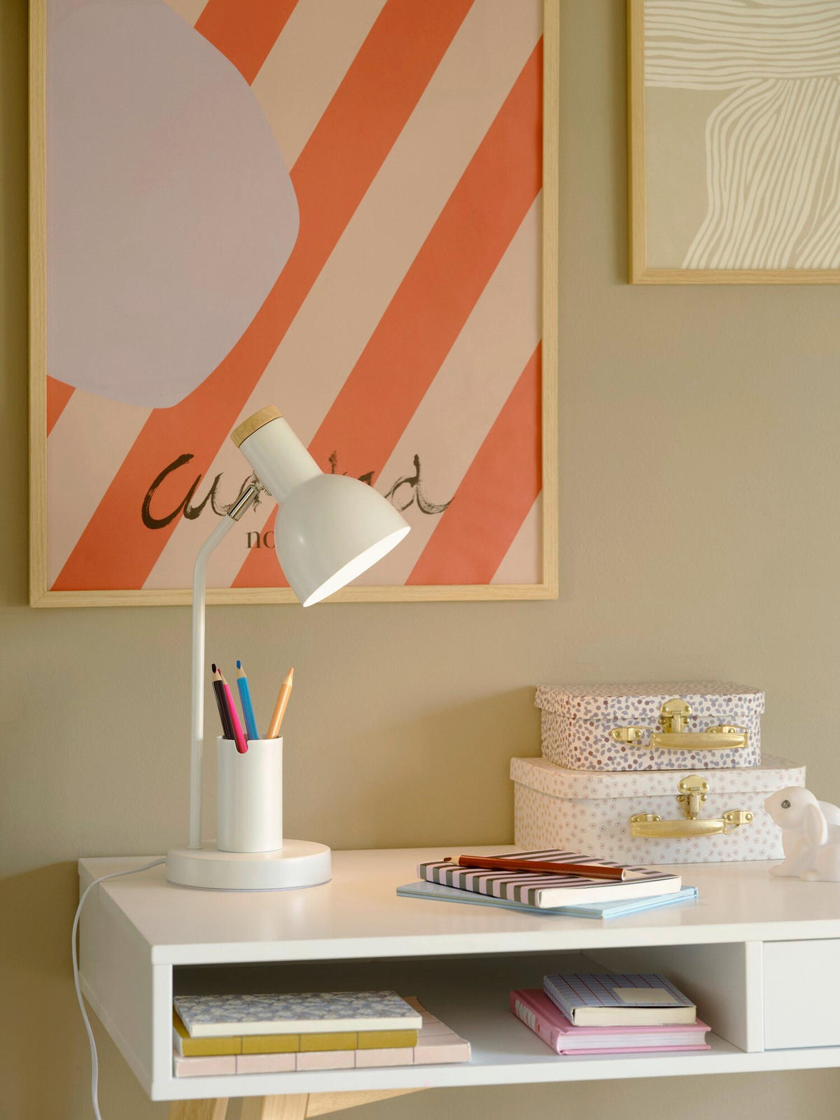 TISCHLEUCHTE 22/43,5 cm   - Weiß, KONVENTIONELL, Metall (22/43,5cm) - Nordlux