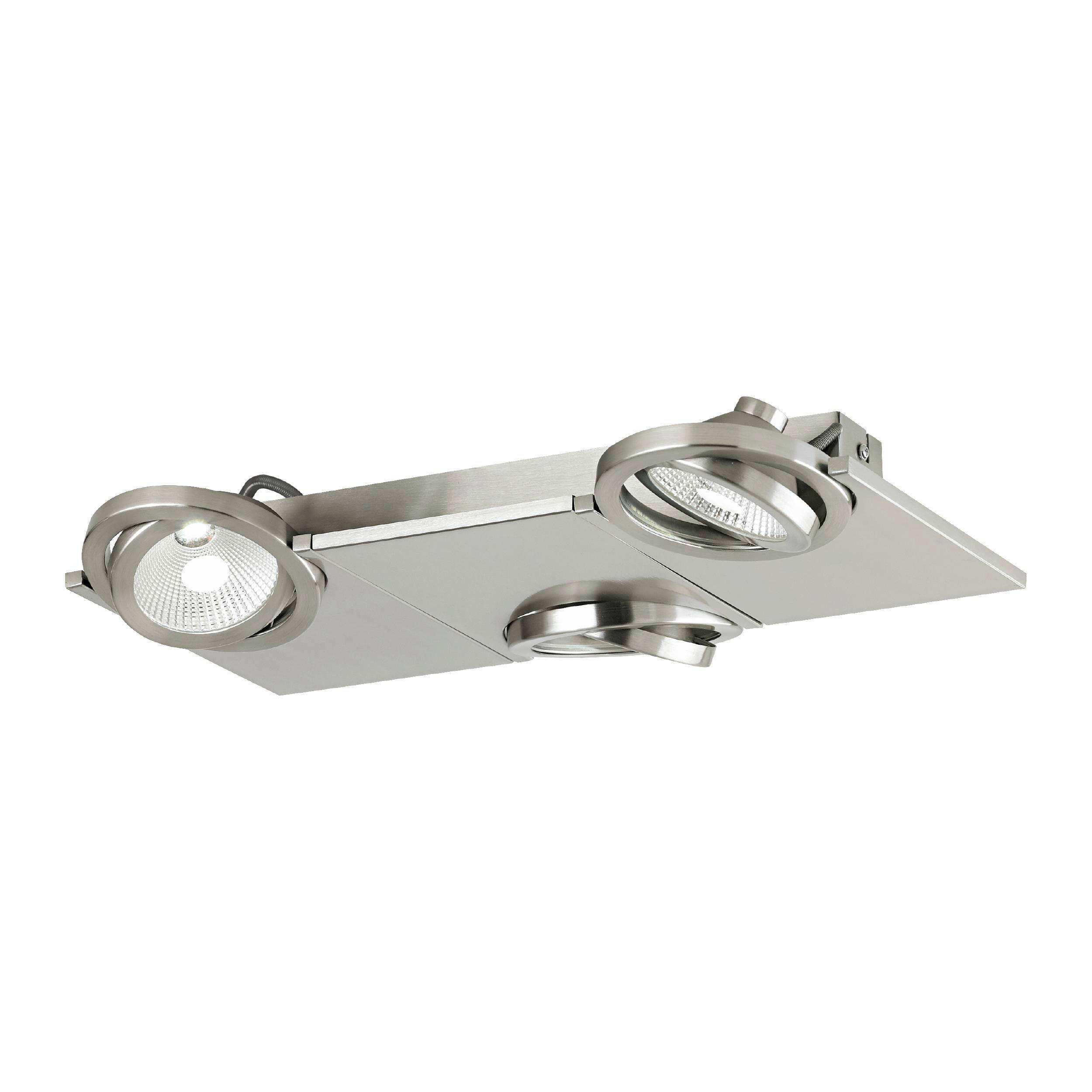 LED-DECKENSTRAHLER 42/29/6 cm   - Weiß/Nickelfarben, KONVENTIONELL, Glas/Metall (42/29/6cm) - Eglo