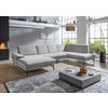 WOHNLANDSCHAFT in Webstoff Hellgrau  - Hellgrau/Schwarz, Design, Textil/Metall (180/344/208cm) - Dieter Knoll