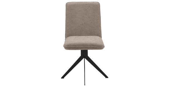 STUHL in Stahl Lederlook Metall, Textil - Hellbraun/Schwarz, Design, Textil/Metall (46,5/87/64cm) - Voleo