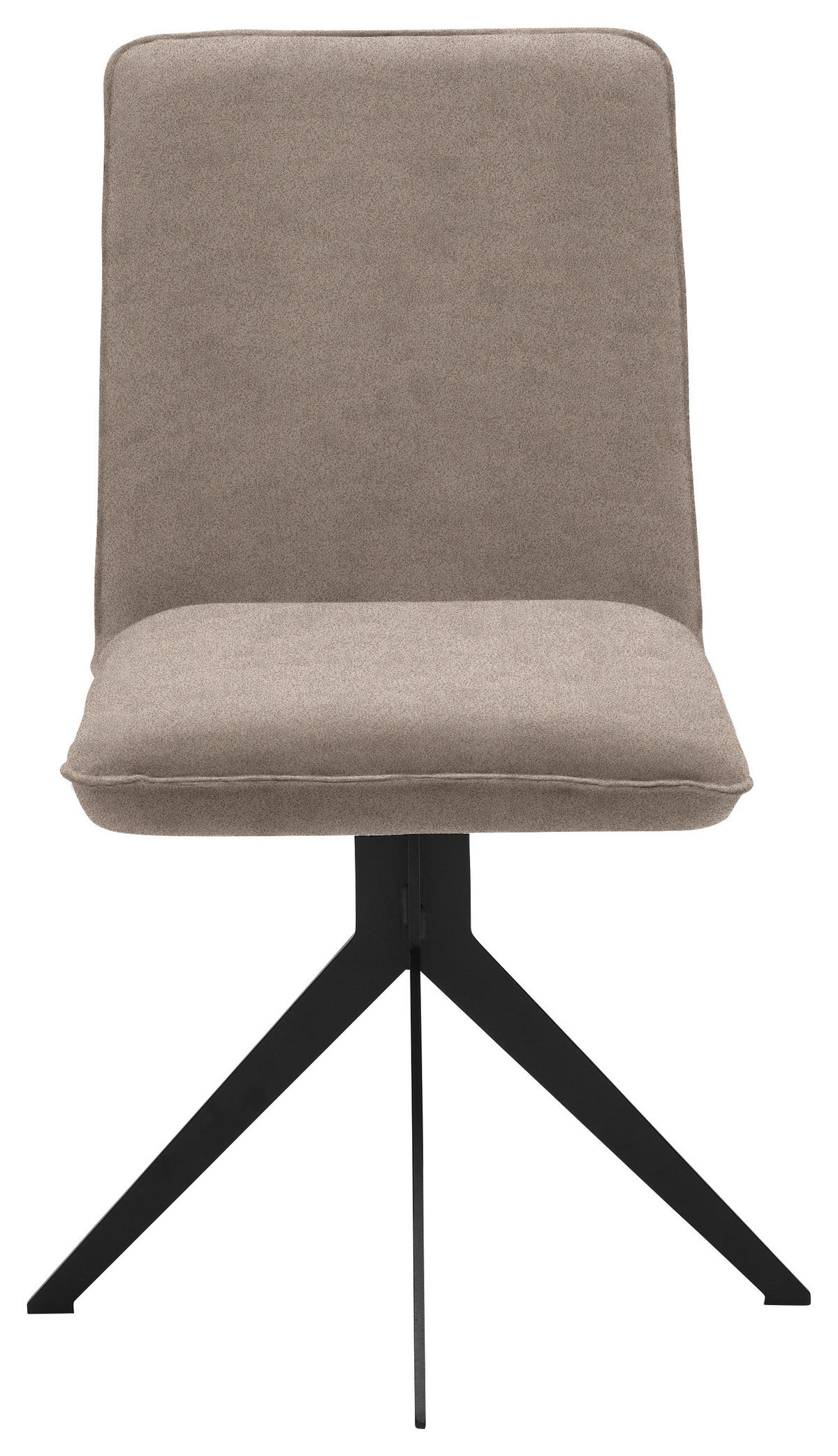 STUHL  in Stahl Lederlook Textil, Metall  - Hellbraun/Schwarz, Design, Textil/Metall (46,5/87/64cm) - Voleo