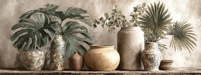 Euroart Leinwandbild Still Life With Leaves Iii Mehrfarbig 30x80 cm