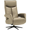 RELAXSESSEL in Leder Cappuccino  - Schwarz/Cappuccino, Design, Leder/Metall (74/105/82cm) - Welnova