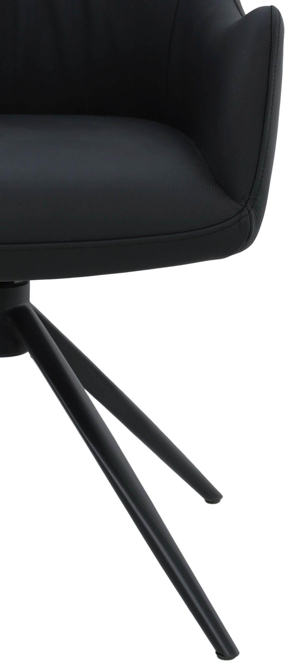 NASLANJAČ, kovina, usnje črna  - črna, Moderno, kovina/usnje (57/86,5/61,5cm) - Novel