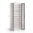 SCHUHSCHRANK  in 80/200/34 cm  - Kaschmir/Schwarz, Design, Glas/Holzwerkstoff (80/200/34cm) - Voleo