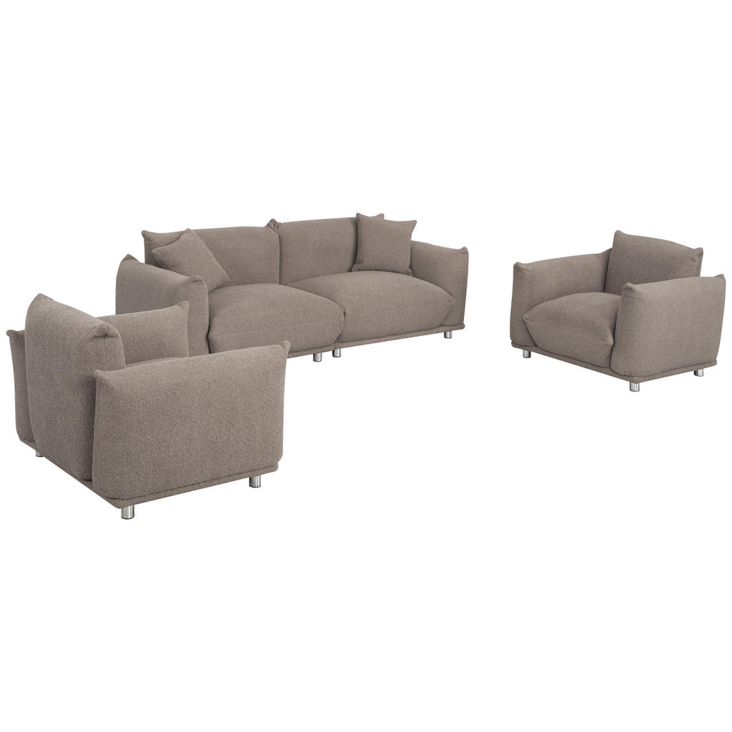 Thumbnail - Livetastic Sitzgarnitur, Taupe, Textil, 3-teilig, Füllung: Polyester, 218x103x75 cm, Wohnzimmer, Sofas & Couches, Sitzga...