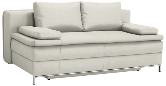 BOXSPRINGSOFA Naturfarben - Chromfarben/Naturfarben, Design, Textil/Metall (200/93/107cm) - Novel