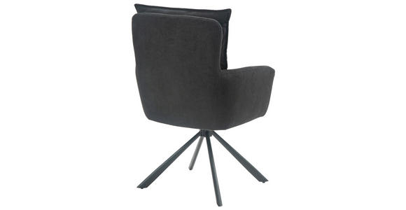 ARMLEHNSTUHL in Eisen Cord - Schwarz, Design, Textil/Metall (60/95/67cm) - Novel