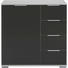 KOMMODE 81/83/41 cm - Alufarben/Schwarz, Design, Glas/Holzwerkstoff (81/83/41cm) - Carryhome KOMMODE 81/83/41 cm - Alufarben/Schwarz, Design, Glas/Holzwerkstoff (81/83/41cm) - Carryhome