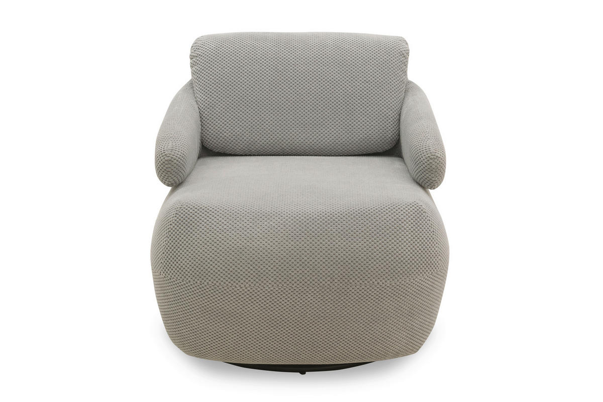 SESSEL Mikrofaser Hellgrau    - Hellgrau/Schwarz, Design, Textil/Metall (68/88/67cm) - MID.YOU