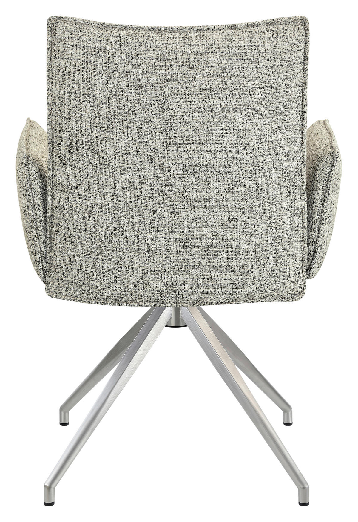 ARMLEHNSTUHL  Sitzfläche 360° drehbar, automatische Rückholfunktion Webstoff  Edelstahlfarben, Beige  - Edelstahlfarben/Beige, Design, Textil/Metall (60,5/87/61,5cm) - Novel