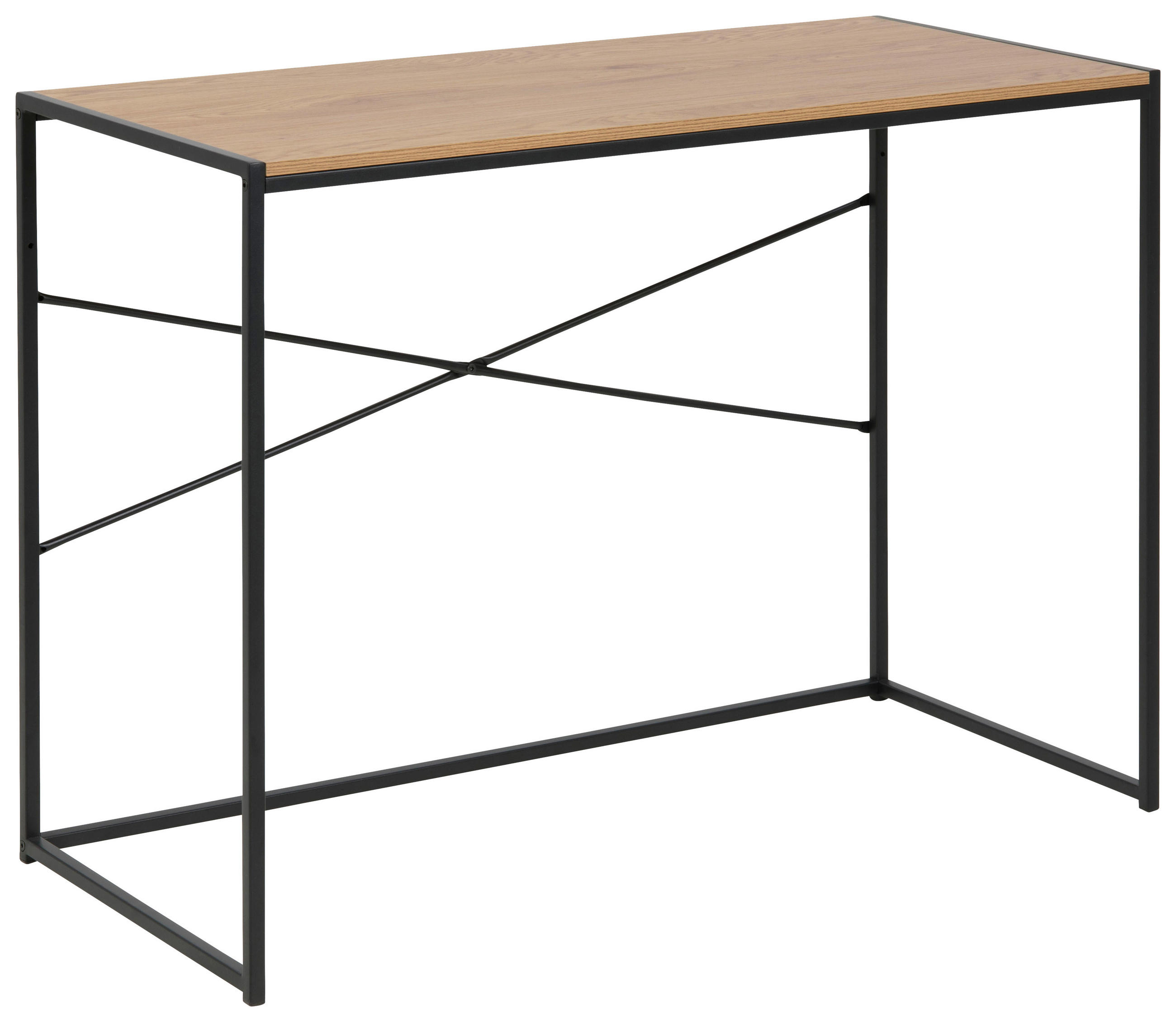 SCHREIBTISCH Eichefarben - Eichefarben/Schwarz, Trend, Metall (100/45/75cm) - MID.YOU