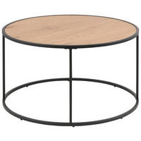 KONFERENČNÍ STOLEK, černá, barvy dubu, kov, kompozitní dřevo, 80/80/45 cm - černá/barvy dubu, Design, kov/kompozitní dřevo (80/80/45cm) - MID.YOU