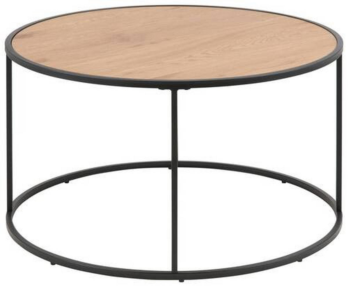 KONFERENČNÍ STOLEK, černá, barvy dubu, kov, kompozitní dřevo, 80/80/45 cm - černá/barvy dubu, Design, kov/kompozitní dřevo (80/80/45cm) - MID.YOU