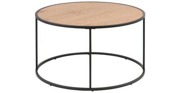 COUCHTISCH 80/80/45 cm rund Schwarz, Eichefarben - Eichefarben/Schwarz, Design, Holzwerkstoff/Metall (80/80/45cm) - Carryhome