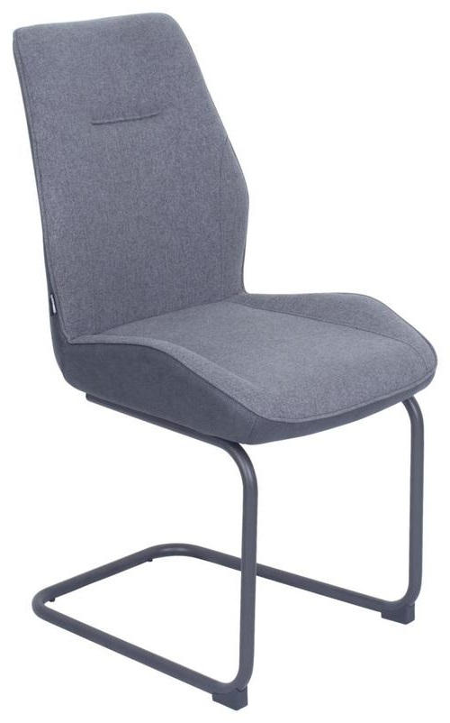 Schwingstuhl in Textil Grau, Schwarz