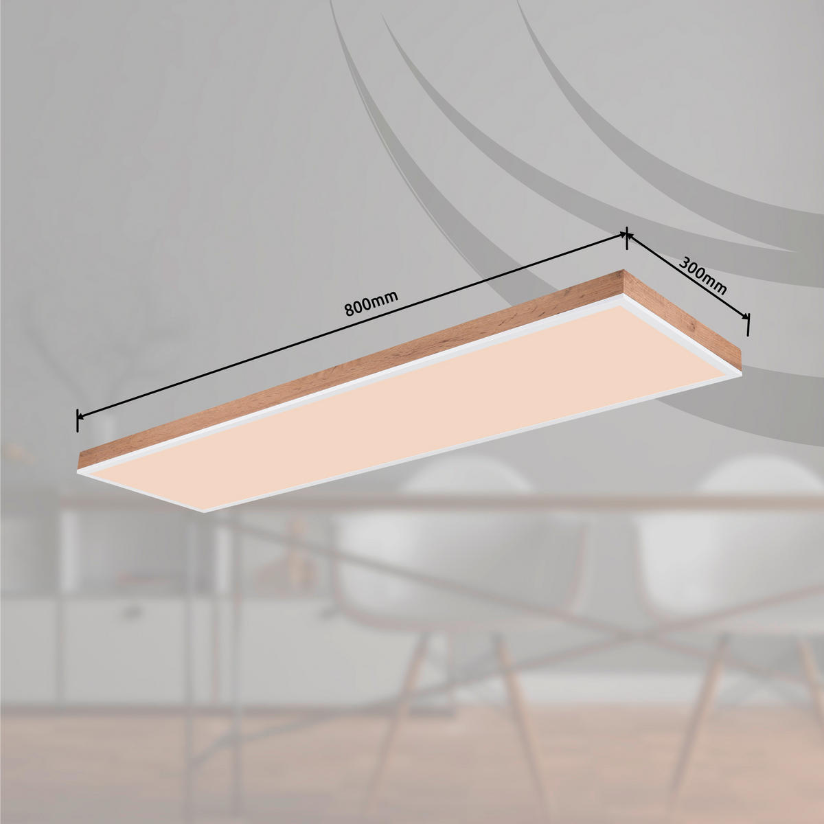 LED-DECKENLEUCHTE 120/30/7,5 cm   - Dunkelbraun/Opal, Natur, Holzwerkstoff/Kunststoff (120/30/7,5cm) - Globo