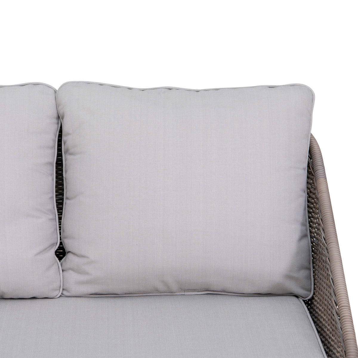 DOPPELLIEGE 142/82/128 cm Rattan  - Naturfarben/Grau, Basics, Holz/Kunststoff (142/82/128cm) - Modante