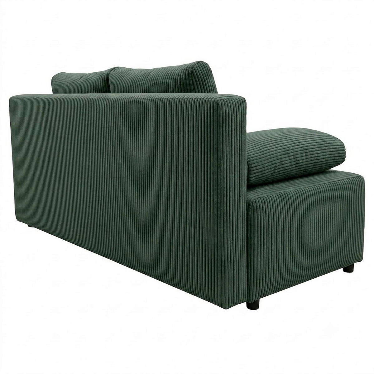 SCHLAFSOFA MILKY Cord Grün  inkl. Rückenkissen, Armlehnenkissen, Bettkasten  - Schwarz/Grün, Design, Kunststoff/Textil (206/87/88cm) - MID.YOU