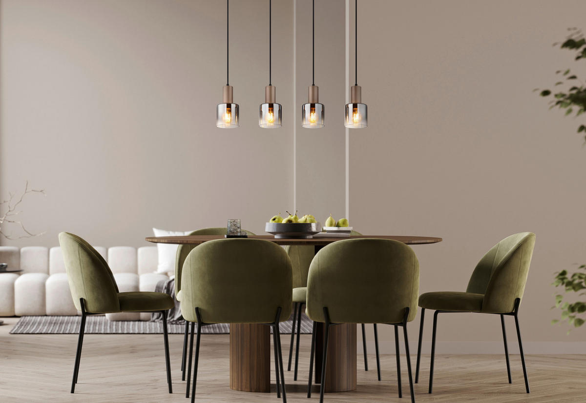 HÄNGELEUCHTE 78/12/150 cm  - Klar/Chromfarben, Design, Glas/Kunststoff (78/12/150cm) - Globo