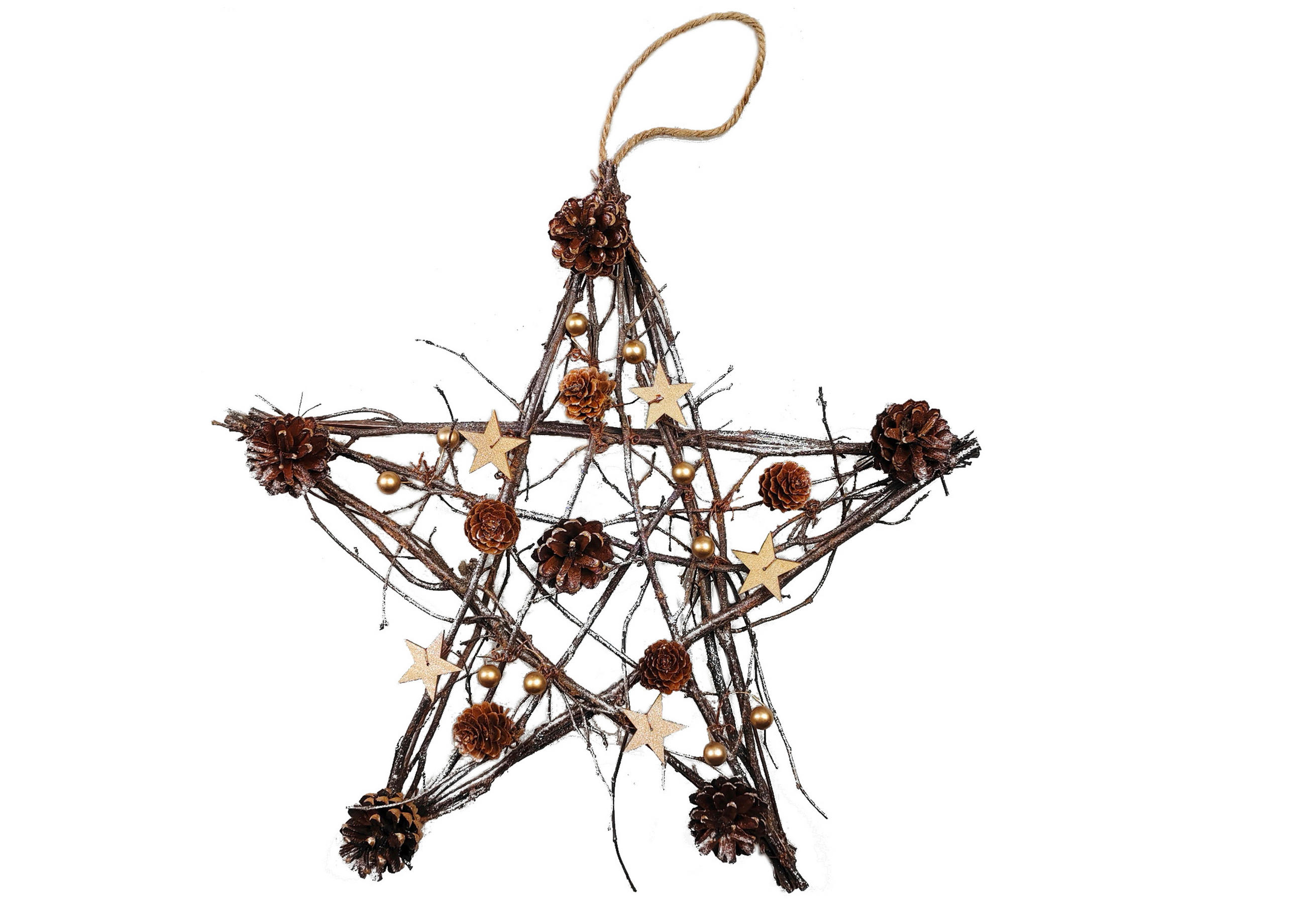 DEKOSTERN  - Champagner, LIFESTYLE, Naturmaterialien/Holz (45cm) - X-Mas