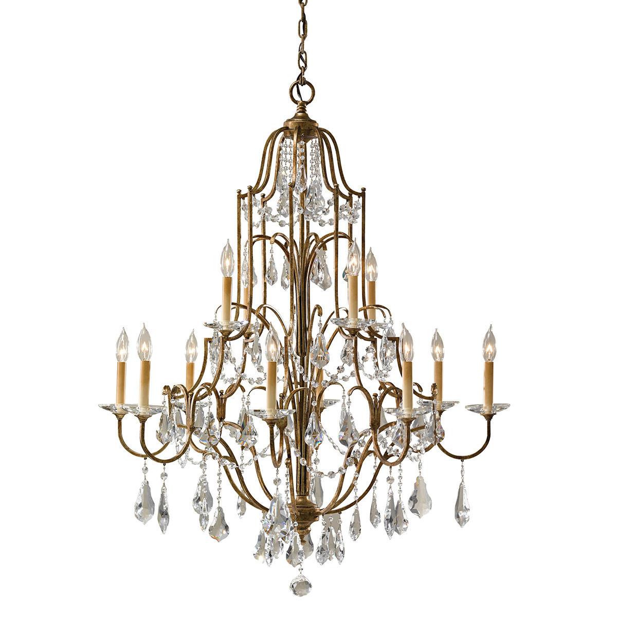 KRONLEUCHTER Elstead FE-Valentina 92.6/125.2 cm   - Bronzefarben, ROMANTIK / LANDHAUS, Glas/Metall (92.6/125.2cm) - Elstead Lighting