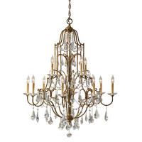 KRONLEUCHTER 92.6/125.2 cm    - Bronzefarben, Romantik / Landhaus, Glas/Metall (92.6/125.2cm) - Elstead Lighting