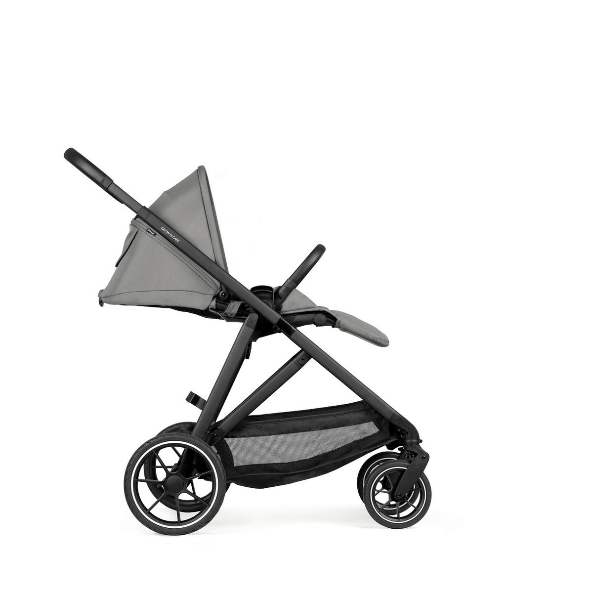 GESCHWISTERWAGEN Grow N Care  - Dunkelgrau/Schwarz, Basics, Textil/Metall (109/60/107-115cm) - Hauck