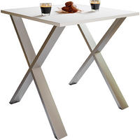 ESSTISCH in Holzwerkstoff 80/50/76 cm   - Weiss/Silberfarben, Basics, Holzwerkstoff/Metall (80/50/76cm) - MID.YOU