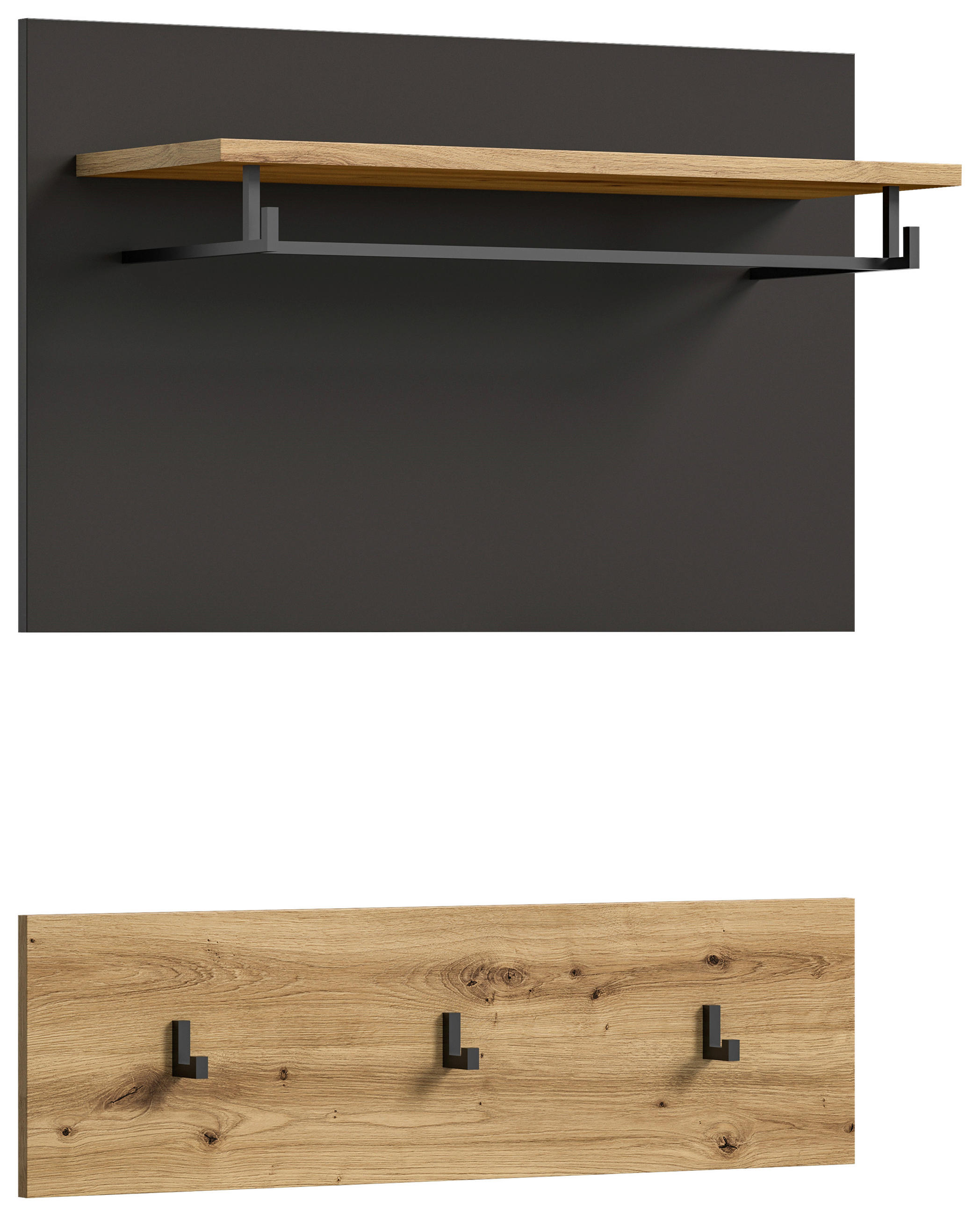 GARDEROBENPANEEL 80/73/27 cm  - Eichefarben/Dunkelbraun, Konventionell, Holzwerkstoff (80/73/27cm) - MID.YOU