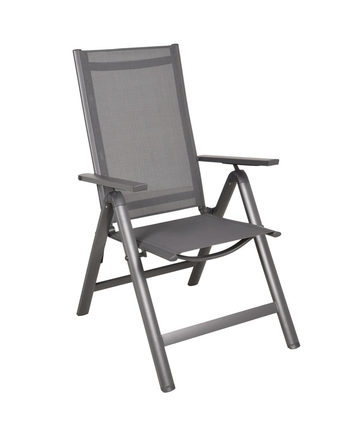 GARTENKLAPPSTUHL-SET Aluminium Anthrazit  - Anthrazit, MODERN, Kunststoff/Metall (59,5/107/73cm) - Gardenson