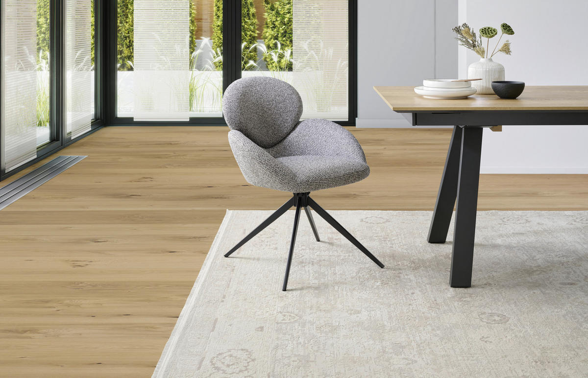 ARMLEHNSTUHL  in Eisen Webstoff  - Schwarz/Grau, MODERN, Textil/Metall (60/83/63cm) - MID.YOU