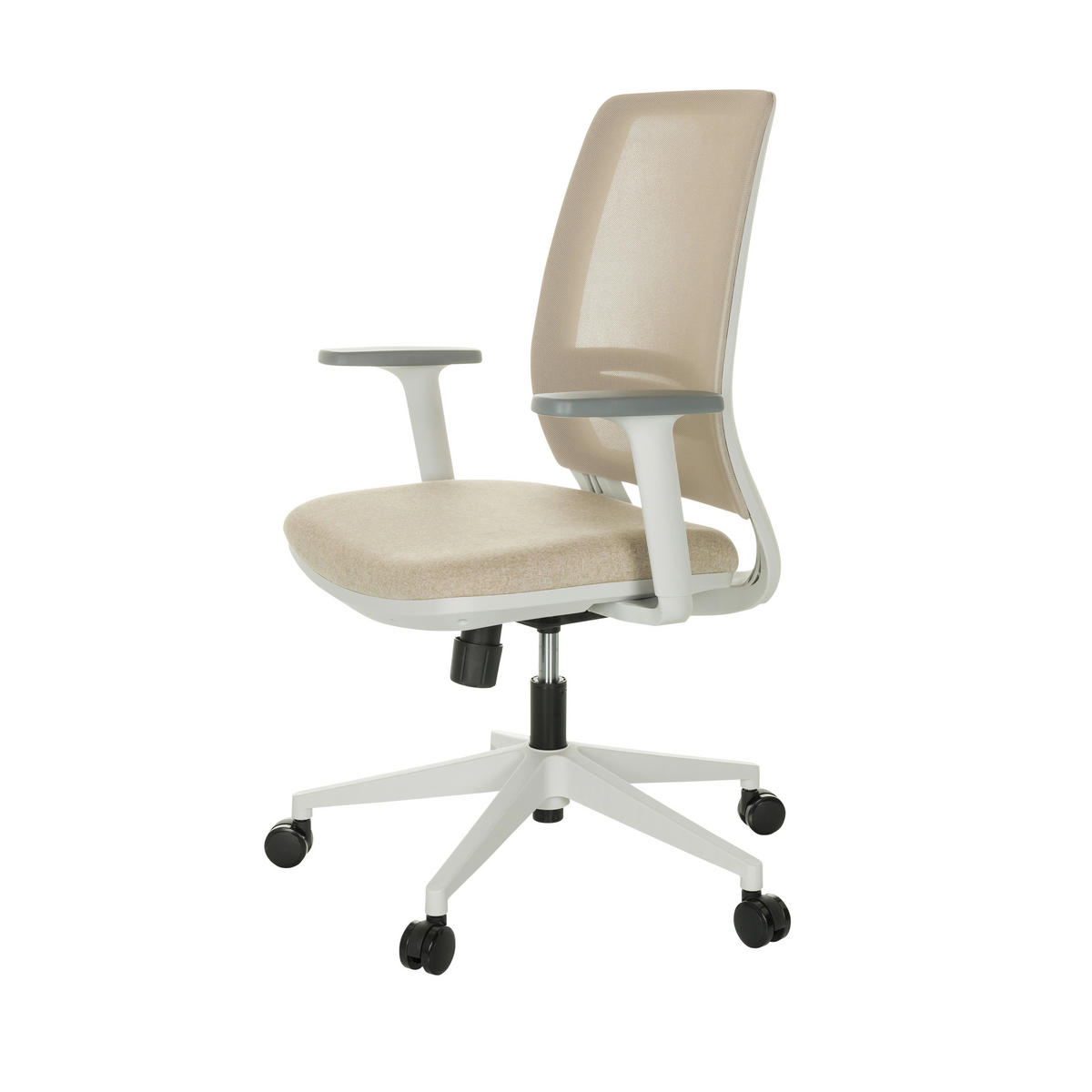 OTOČNÁ ŽIDLE, béžová - šedá/bílá, Basics, textil/plast (68/98,5-108,5/56cm) - MID.YOU