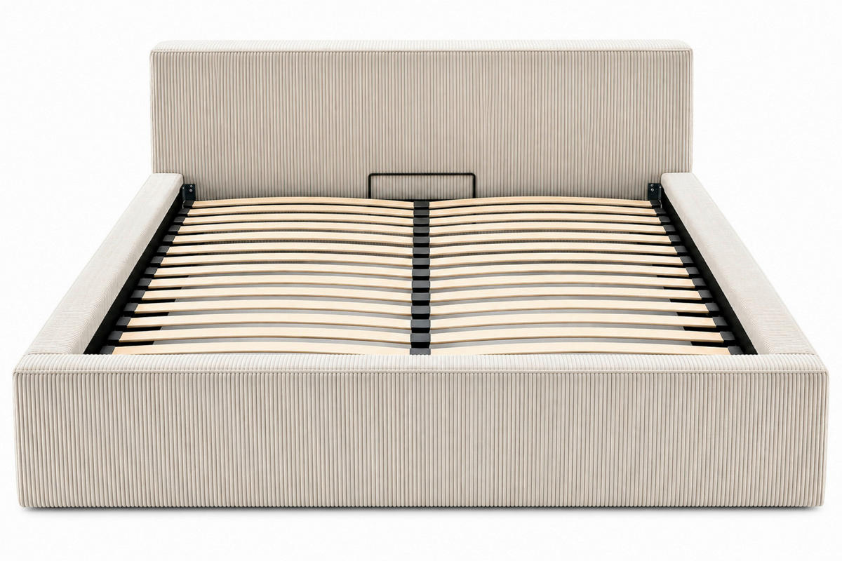 POLSTERBETT Lattenrost, Bettkasten Beige 200/200 cm  - Beige/Schwarz, MODERN, Holz/Kunststoff (200/200cm) - MID.YOU