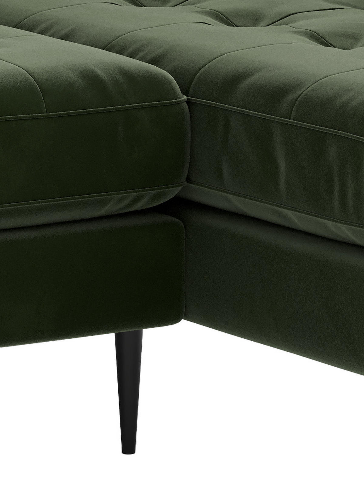 HÖRNSOFFA i flatväv olivgrön  - stålfärgad/olivgrön, Design, metall/textil (205/259cm) - Livetastic