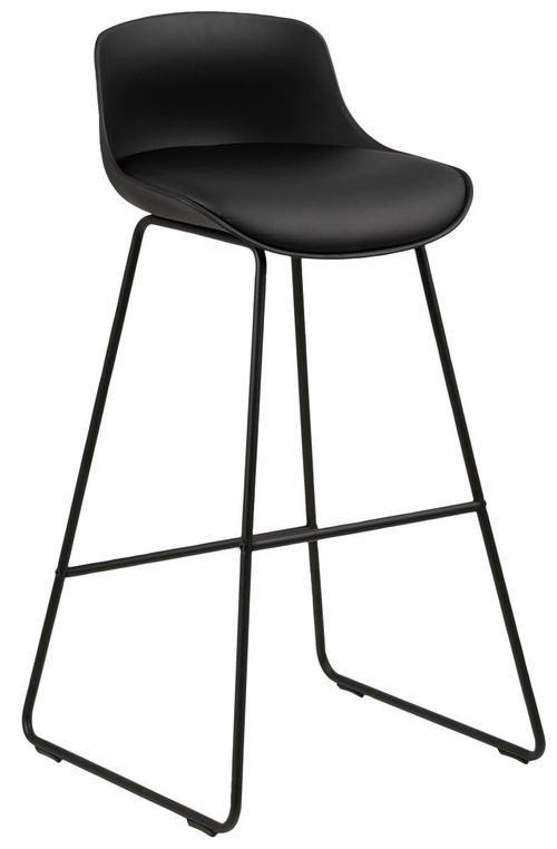 BARHOCKER Schwarz Stahl  - Schwarz, Design, Kunststoff/Metall (43/94/49cm) - Livetastic