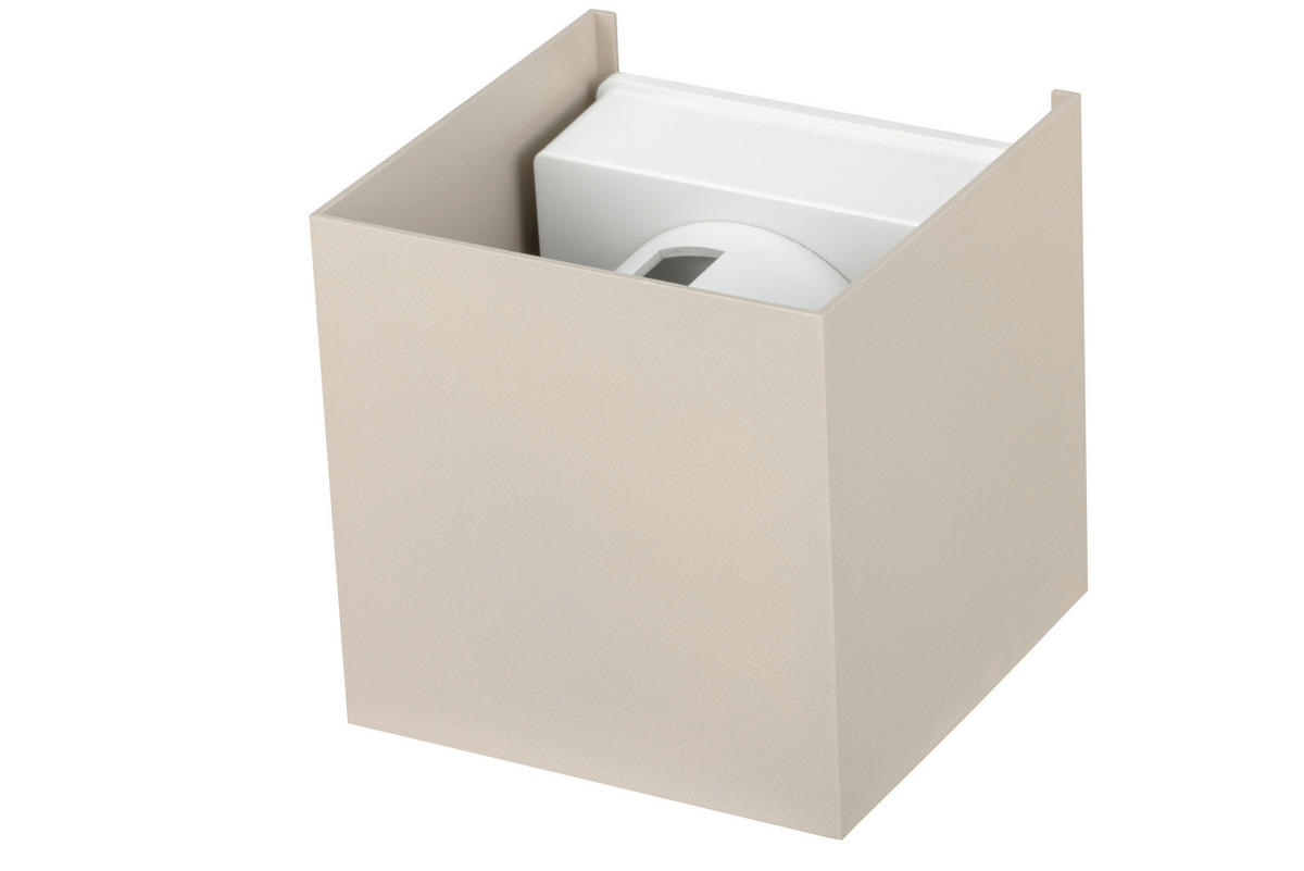LED-WANDLEUCHTE 10/10/10 cm   - Sandfarben, Basics, Kunststoff/Metall (10/10/10cm) - Novel