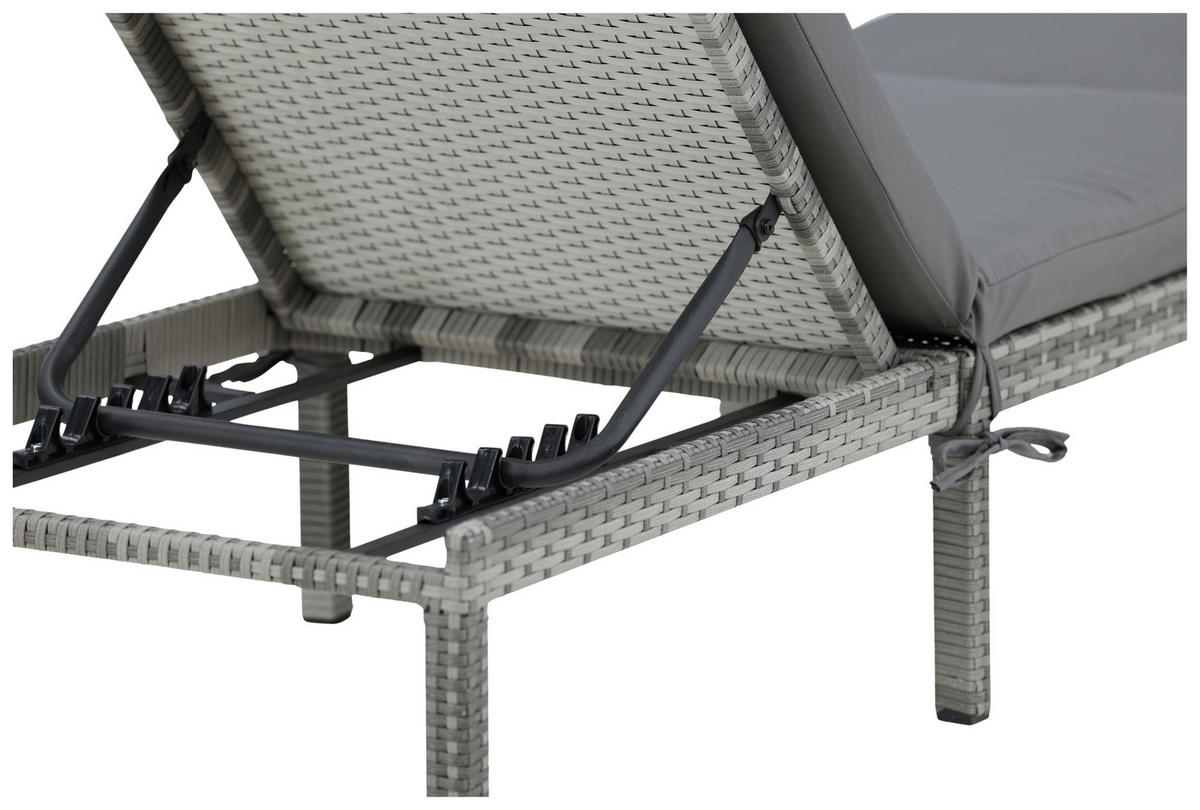 SONNENLIEGE 59/84/198 cm  - Grau, KONVENTIONELL, Kunststoff/Textil (59/84/198cm) - Gardenson