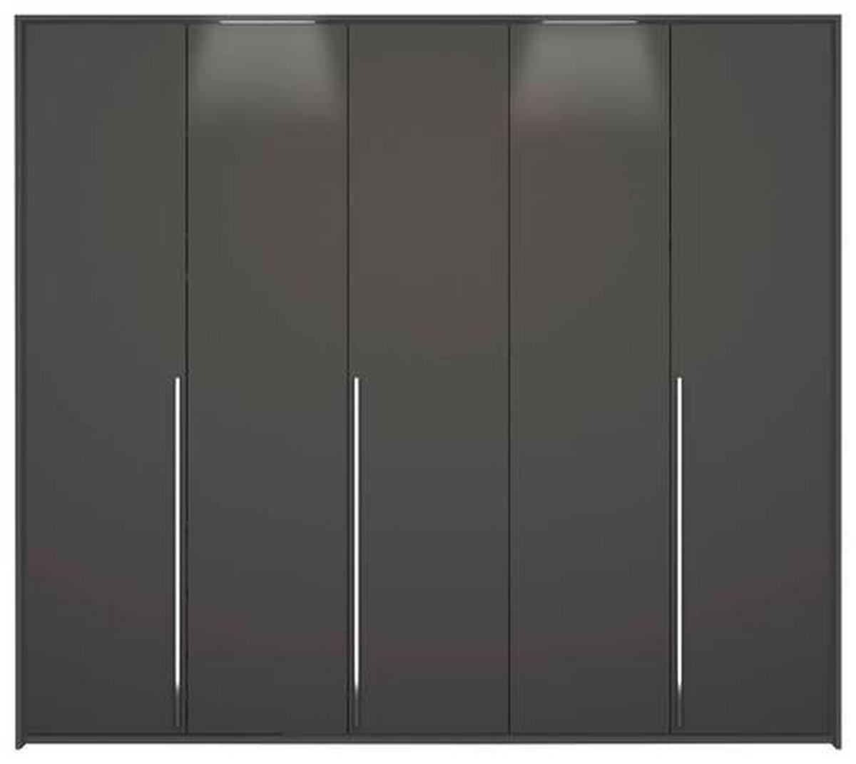 DREHTÜRENSCHRANK 251/223/60 cm 5-türig Graphitfarben  - Chromfarben/Graphitfarben, Design, Holzwerkstoff/Metall (251/223/60cm) - home24