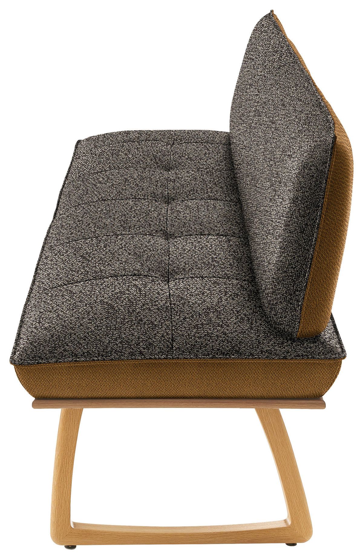 SITZBANK in Holz, Textil Dunkelbraun, Currygelb, Wildeiche  - Currygelb/Wildeiche, Design, Holz/Textil (214/88/66cm) - Koinor